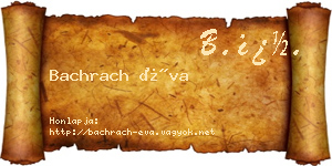 Bachrach Éva névjegykártya