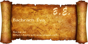 Bachrach Éva névjegykártya